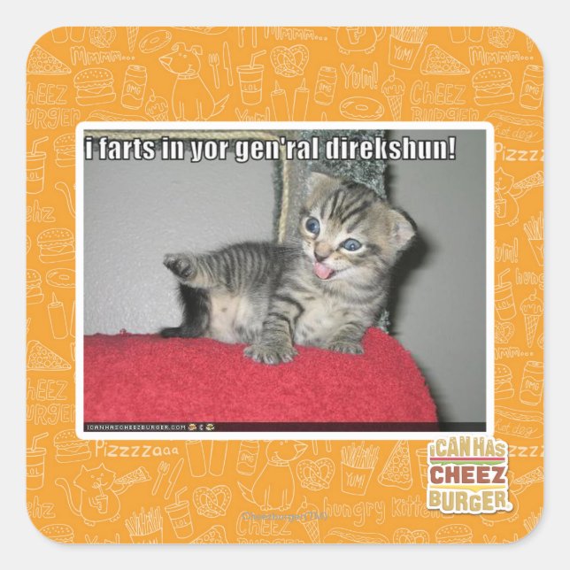 I Furzen in Ihrem gen'ral direkshun Quadratischer Aufkleber (Vorderseite)
