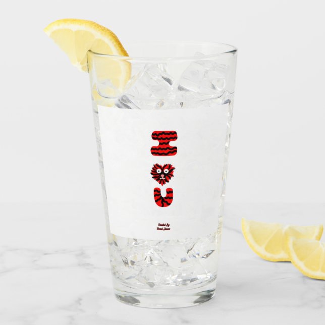 I Fuzzy U Glass Tumbler (Vorderseite Ice)