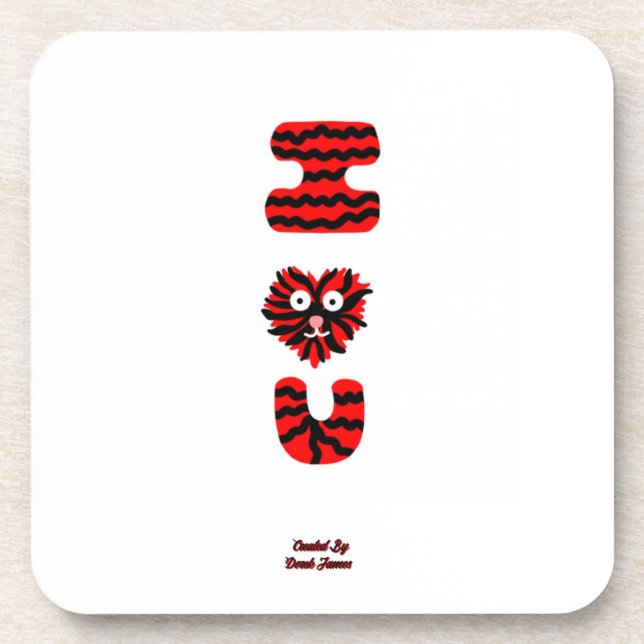 I Fuzzy U Hard Plastic Untersetzer (Vorderseite)
