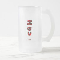 I Fuzzy U Large Mattiert Glass Tasse