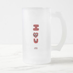 I Fuzzy U Large Mattiert Glass Tasse
