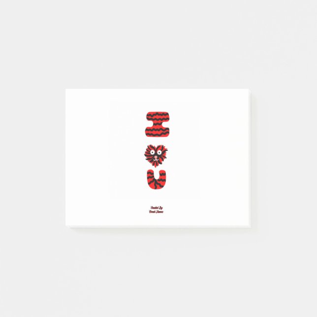 I Fuzzy U Post-it Notes (10,2 cm x 7,6 cm) Klebezettel (Vorderseite)