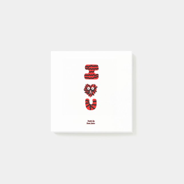 I Fuzzy U Post-it Notes (7,6 cm x 7,6 cm) Klebezettel (Vorderseite)