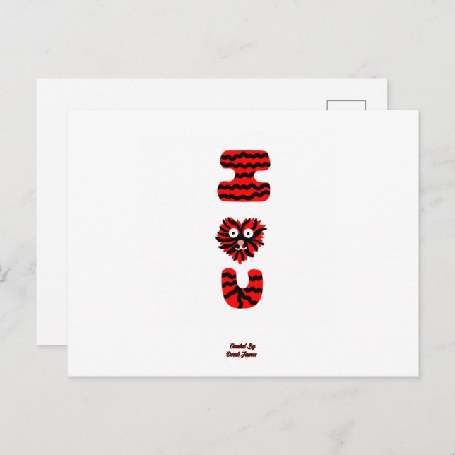 I Fuzzy U Postcard Postkarte (Vorne/Hinten)