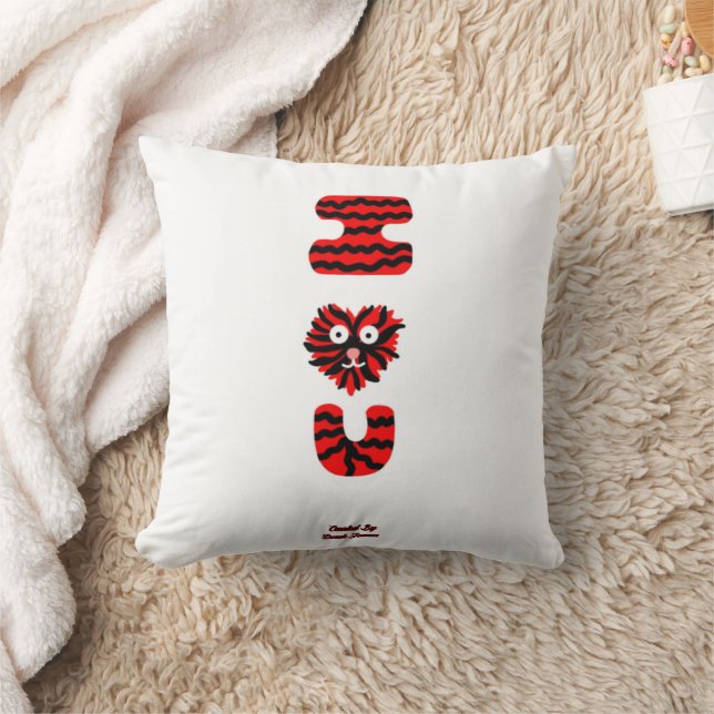 I Fuzzy U Square Throw Kissen (Decke)