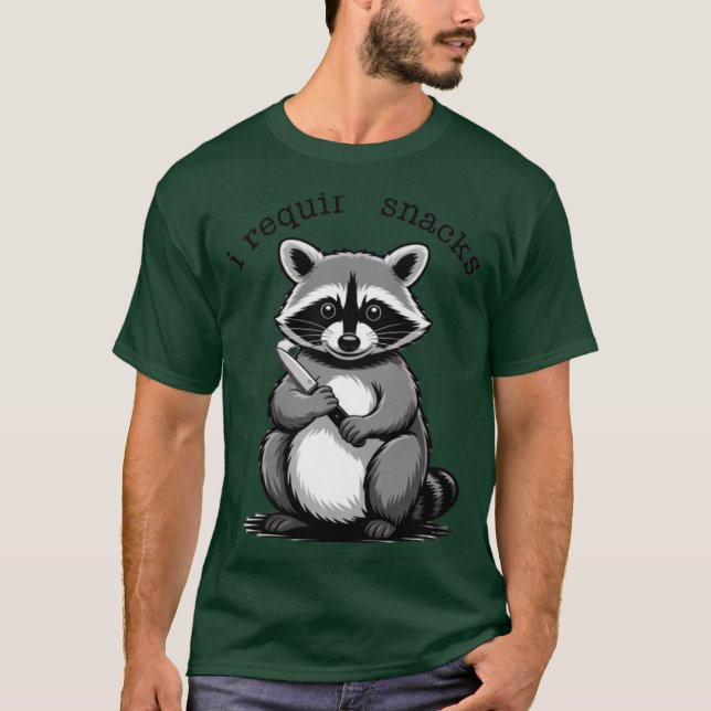 i Geboten Snacks Raccoon T-Shirt (Vorderseite)
