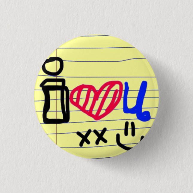 I Gekritzel der Liebe u Button (Vorderseite)