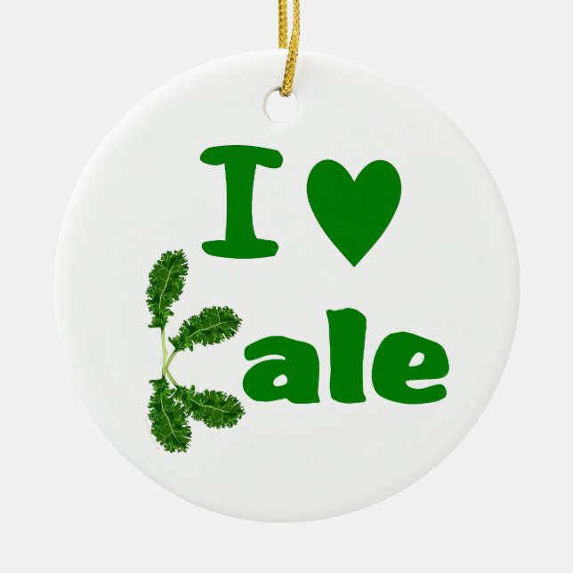 I Gemüse/Gärtner des Liebe-Kohl-(i-Herz-Kohl) Keramik Ornament (Vorne)