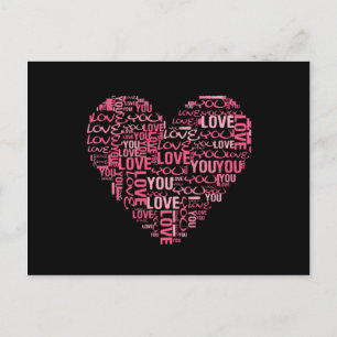 I Geschenk Liebe-Sie Typografie-Herzvalentines Feiertagspostkarte