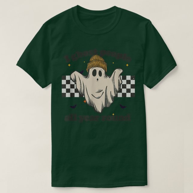 I Ghost People All Year Round Retro Ghost Hallowee T-Shirt (Design vorne)