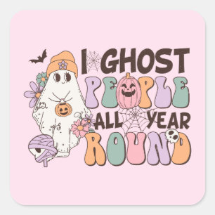 I Ghost People Halloween Quadratischer Aufkleber