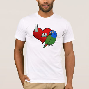 I ging Liebe mein Blau Pionus T - Shirt voran