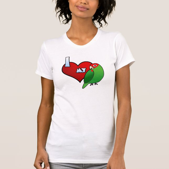 I ging Liebe meine Kirsche Conure T-Shirt voran (Vorderseite)