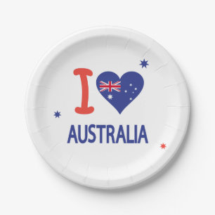 I glücklicher Australien Tag LIEBE-AUSTRALIENS Pappteller