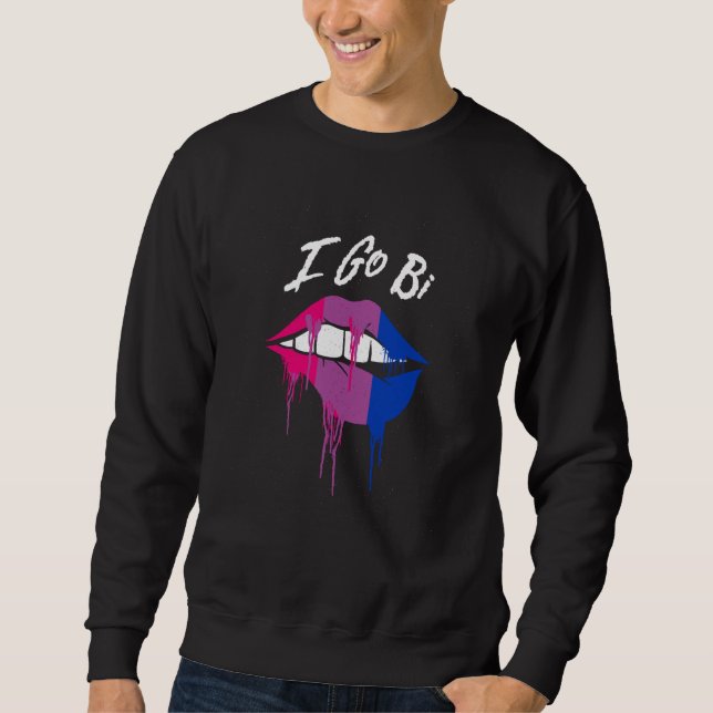 I Go Bi Bisexual LGBTQ Bi Pride LGBT Sayings Panse Sweatshirt (Vorderseite)