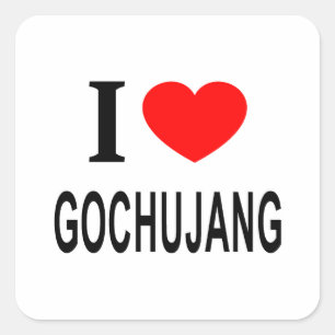 I ❤️ GOCHUJANG I LIEBE GOCHUJANG I HERART GOCHUJAN QUADRATISCHER AUFKLEBER