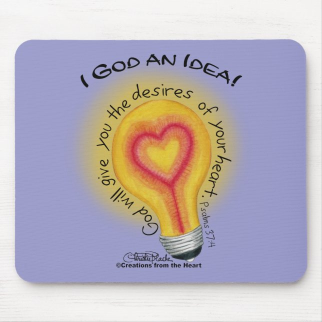 I God an Idea Lightbulb Mousepad (Vorne)