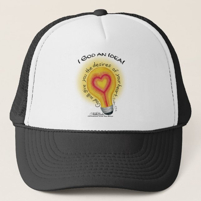 I God an Idea Lightbulb Truckerkappe (Vorderseite)