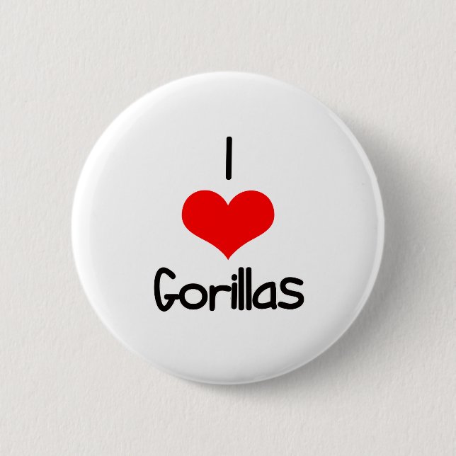 I Gorillas des Herz-(Liebe) Button (Vorderseite)