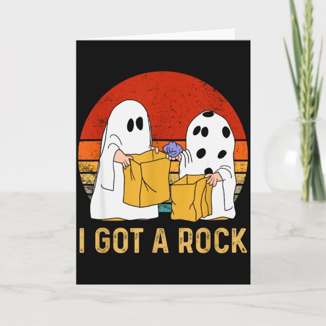 I Got A Rock Shirt Halloween Trick Or Treat Ghost  Karte (Vorderseite)