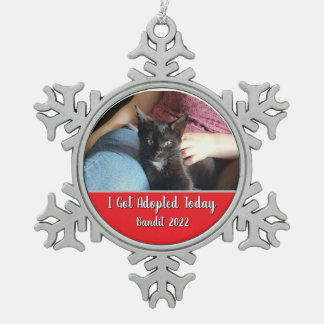 I Got Adopted Today Snowflake Framed Ornament