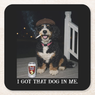 I Got That Dog In Me, Funny Bernedoodle Meme Rechteckiger Pappuntersetzer