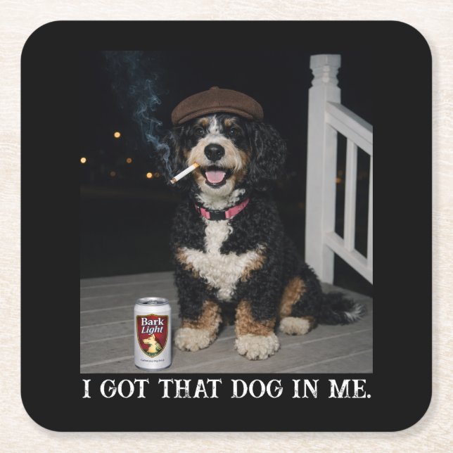I Got That Dog In Me, Funny Bernedoodle Meme Rechteckiger Pappuntersetzer (Vorderseite)