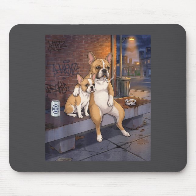 I Got That Dog In Me Funny French Bulldog Smoking  Mousepad (Vorne)