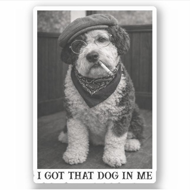 I Got That Dog In Me Funny Sheepadoodle Photo Aufkleber (Vorderseite)