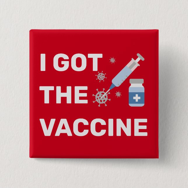 "I Got the Vaccine" - Beenden des Virus Button (Vorderseite)