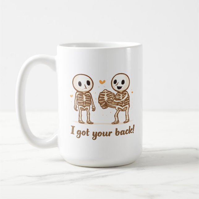 I Got Your Back Cute Skeleton Halloween Quote Kaffeetasse (Links)