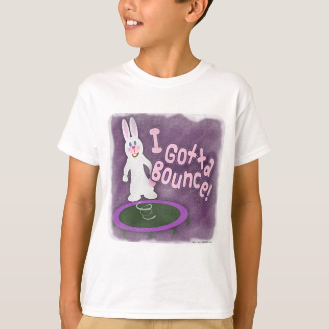I Gotta Bounce Funny Rabbit Trampolin Cartoon T-Shirt (Vorderseite)
