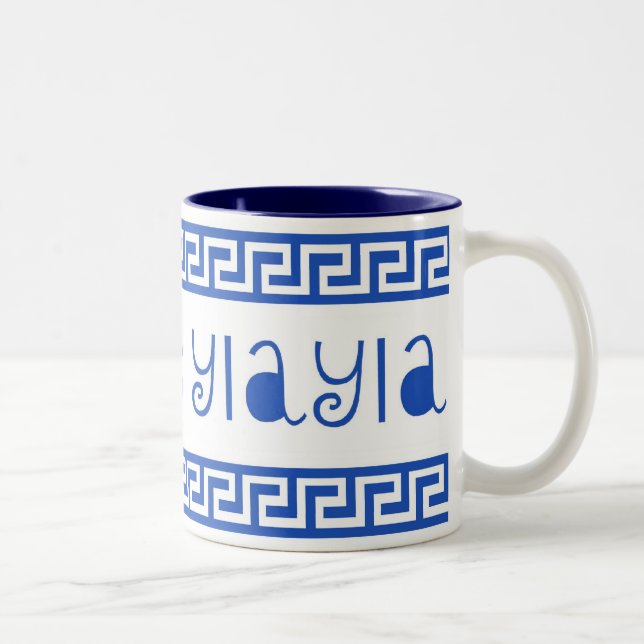 I GRIECHE-SCHLÜSSEL DER LIEBE-YIAYIA ZWEIFARBIGE TASSE (Rechts)