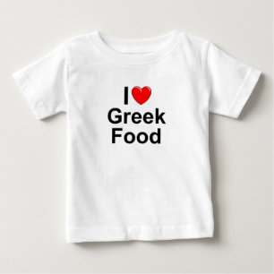 I griechische Nahrung der Liebe-(Herz) Baby T-shirt