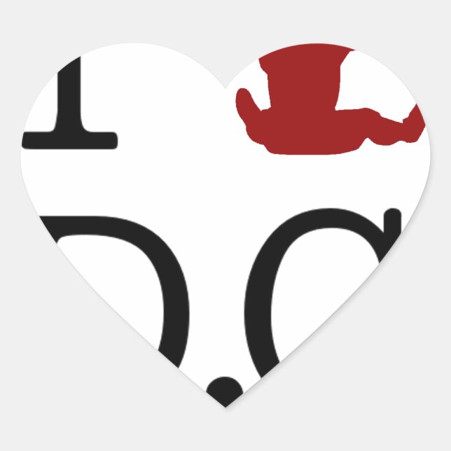 I Griffining (Liebe) D.C. Herz-Aufkleber (Vorderseite)