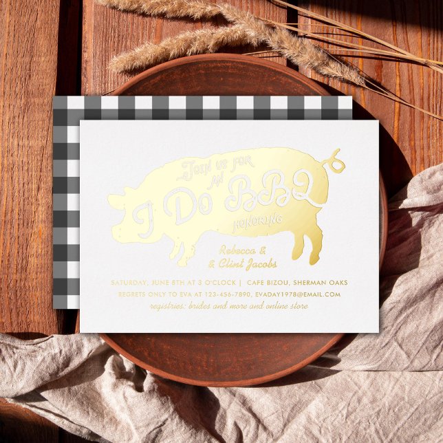 I GRILLEN Engagement Party Gold Folieneinladung (Von Creator hochgeladen)