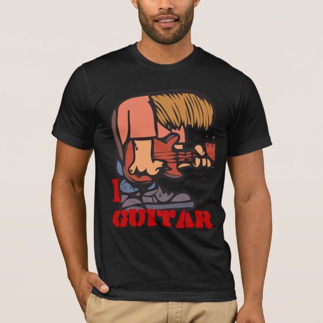 I Guitar - Fun Guitarist wird verrückt T-Shirt (Vorderseite)