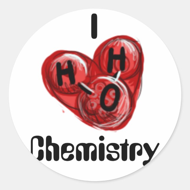 I H2O Chemie Runder Aufkleber (Vorderseite)