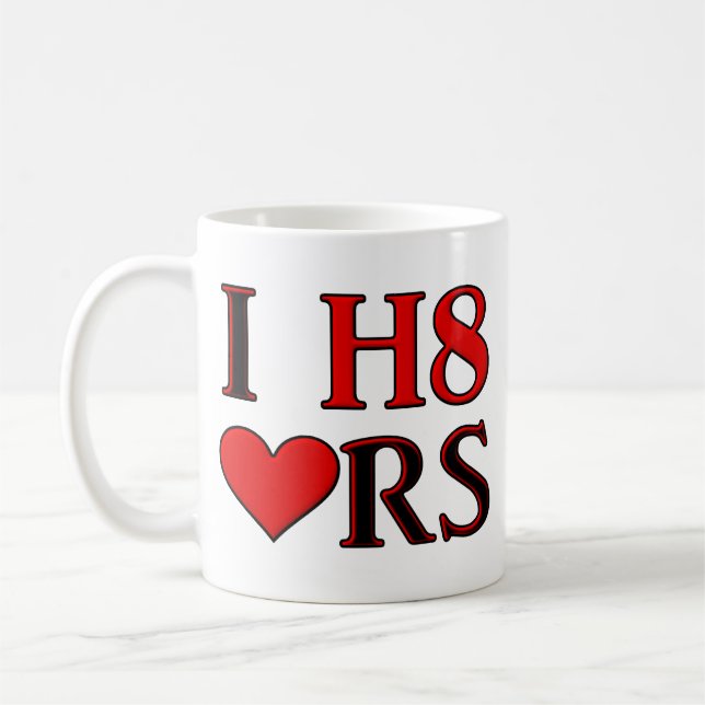 I H8 Herz Funny Mug Tasse (Links)
