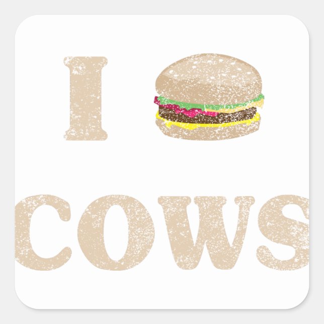I Hamburger Kühe Quadratischer Aufkleber (Vorderseite)