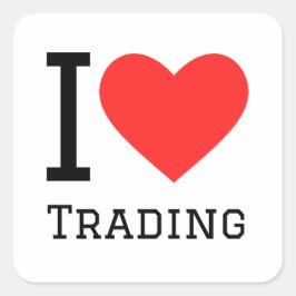 I Handel mit Lieben Quadratischer Aufkleber