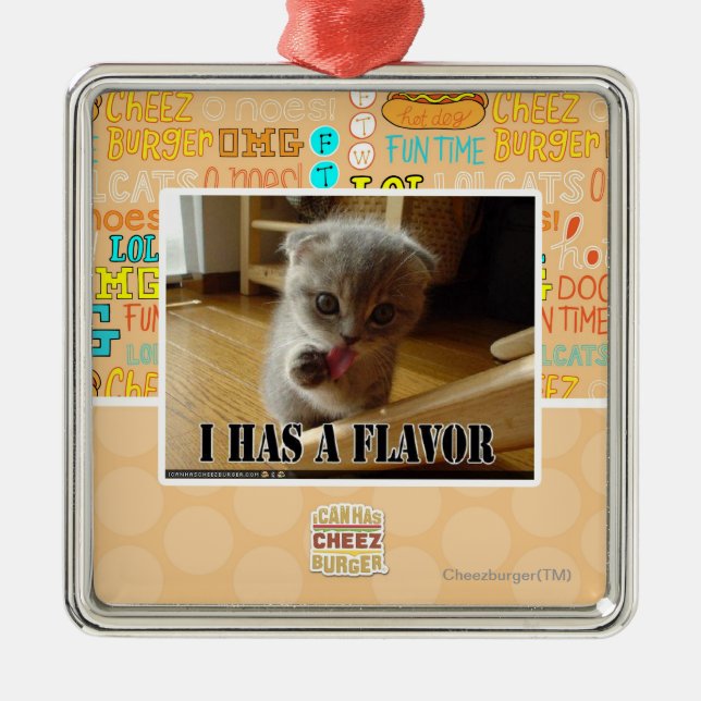 I hat ein Aroma Silbernes Ornament (Vorne)