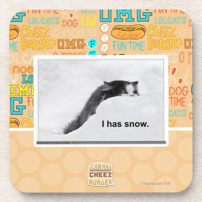 I hat Schnee Untersetzer (Vorderseite)