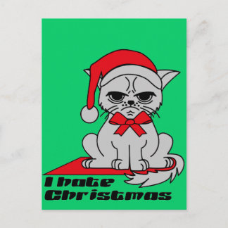 I hate Christmas - Cat Postkarte