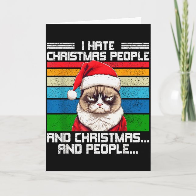 I Hate Christmas Holidays Haters Black Uni-adults  Karte (Vorderseite)