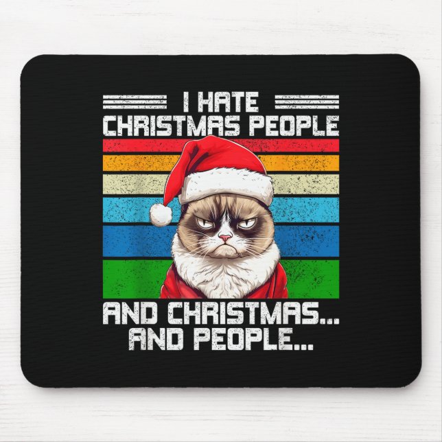 I Hate Christmas Holidays Haters Black Uni-adults  Mousepad (Vorne)