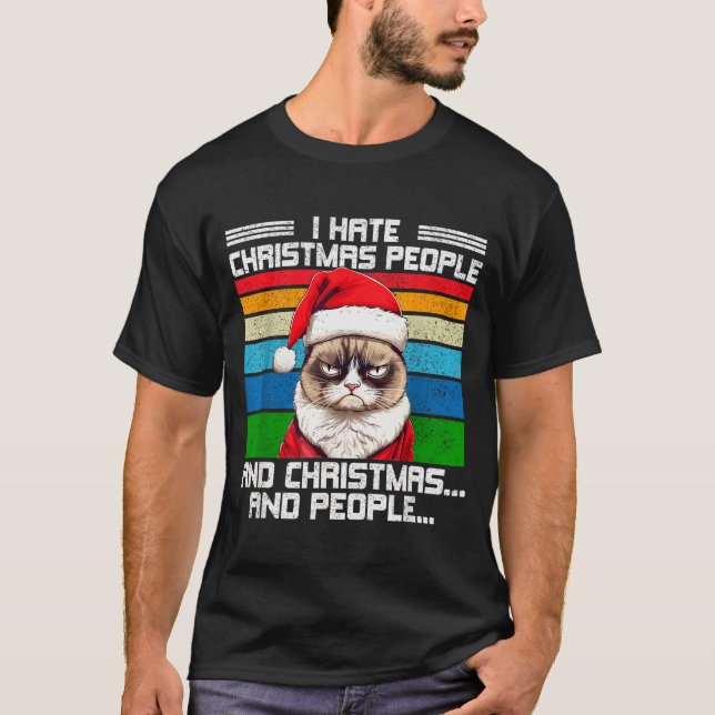 I Hate Christmas Holidays Haters Black Uni-adults  T-Shirt (Vorderseite)