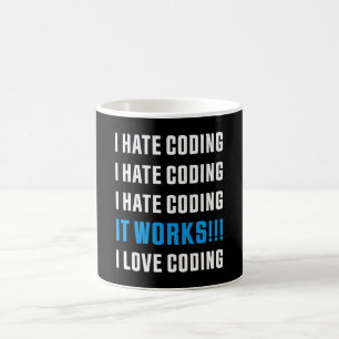 I Hate Coding Funny Gift für Programmierer Kaffeetasse