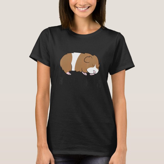 I Hate Mornings Sleeping Guinea Pig T-Shirt (Vorderseite)