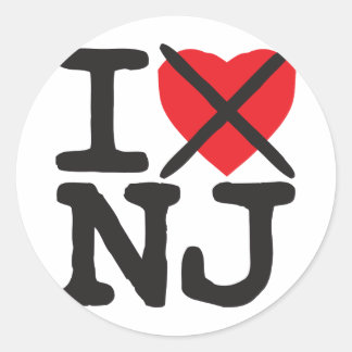 I Hate NJ - New Jersey Runder Aufkleber